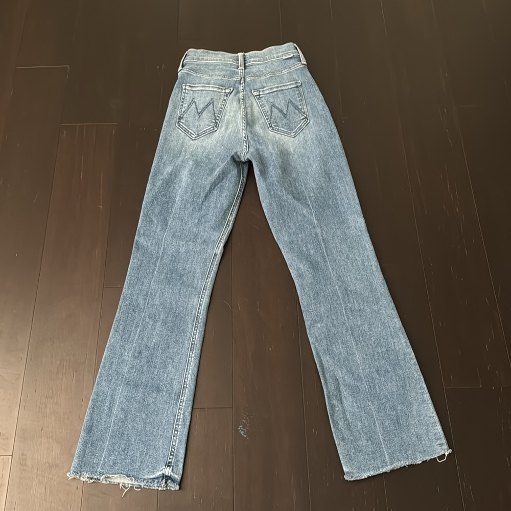 MOTHER High-Rise Straight Crop Jeans in Medium Blue - Picture 5 of 7